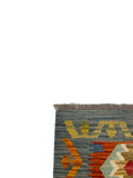 27697 - Kelim Hand-Woven/Flat-Weaved/Afghan Kelim/Carpet Modern/Nomadic Authentic/Size: 4'1" x 2'7"/124 cm × 79 cm