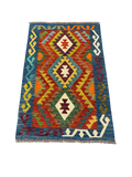 27701 - Kelim Hand-Woven/Flat-Weaved/Afghan Kelim/Carpet Modern/Nomadic Authentic/Size: 4'1" x 2'8"/124 cm × 81 cm