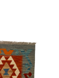 27716 - Kelim Hand-Woven/Flat-Weaved/Afghan Kelim/Carpet Modren/Nomadic Authentic/Size: 4'2" x 2'7"/127cm ×79cm