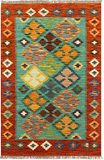 27723 - Kelim Hand-Woven/Flat-Weaved/Afghan Kelim/Carpet Modren/Nomadic Authentic/Size: 4'1" x 2'7"/124cm ×79cm