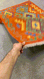 27724 - Kelim Hand-Woven/Flat-Weaved/Afghan Kelim/Carpet Modren/Nomadic Authentic/Size: 4'0" x 2'8"/122cm ×81cm
