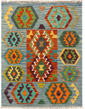 27730 - Kelim Hand-Woven/Flat-Weaved/Afghan Kelim/Carpet Modren/Nomadic Authentic/Size: 3'11" x 2'11"/119cm ×89cm