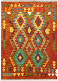 27732- Kelim Hand-Woven/Flat-Weaved/Afghan Kelim/Carpet Modren/Nomadic Authentic/Size: 4'0" x 2'10"/122cm ×86cm