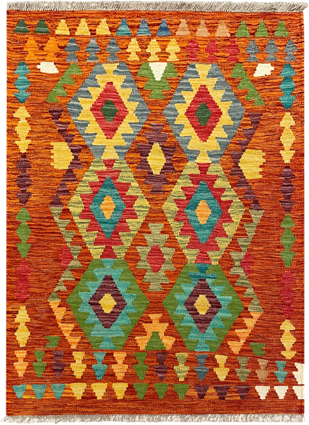 27732- Kelim Hand-Woven/Flat-Weaved/Afghan Kelim/Carpet Modren/Nomadic Authentic/Size: 4'0" x 2'10"/122cm ×86cm