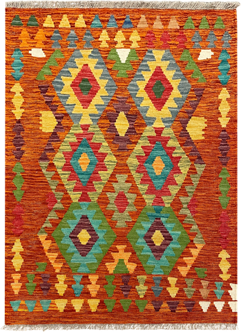 27732- Kelim Hand-Woven/Flat-Weaved/Afghan Kelim/Carpet Modren/Nomadic Authentic/Size: 4'0" x 2'10"/122cm ×86cm