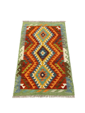 27733 - Kelim Hand-Woven/Flat-Weaved/Afghan Kelim/Carpet Modren/Nomadic Authentic/Size: 4'1" x 2'7"/124cm ×79cm