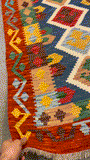 27735 - Kelim Hand-Woven/Flat-Weaved/Afghan Kelim/Carpet Modren/Nomadic Authentic/Size: 4'0" x 2'8"/122cm ×81cm