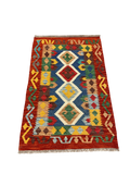 27735 - Kelim Hand-Woven/Flat-Weaved/Afghan Kelim/Carpet Modren/Nomadic Authentic/Size: 4'0" x 2'8"/122cm ×81cm