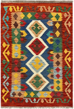 27735 - Kelim Hand-Woven/Flat-Weaved/Afghan Kelim/Carpet Modren/Nomadic Authentic/Size: 4'0" x 2'8"/122cm ×81cm