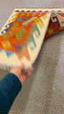 27737 - Kelim Hand-Woven/Flat-Weaved/Afghan Kelim/Carpet Modren/Nomadic Authentic/Size: 4'0" x 2'7"/122cm ×79cm