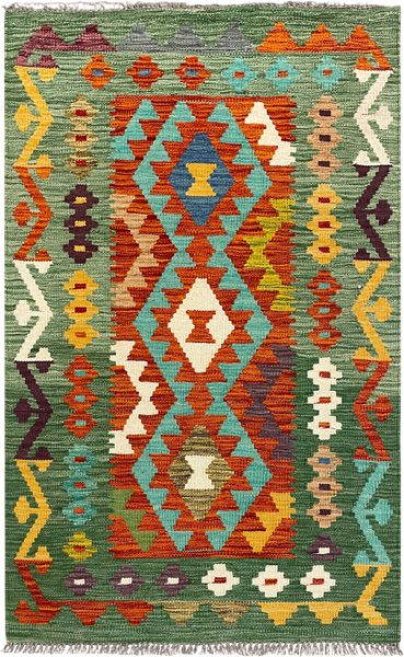 27739 - Kelim Hand-Woven/Flat-Weaved/Afghan Kelim/Carpet Modren/Nomadic Authentic/Size: 4'3" x 2'7"/130cm ×79cm