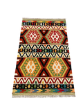 27747 - Kelim Hand-Woven/Flat-Weaved/Afghan Kelim/Carpet Modren/Nomadic Authentic/Size: 4'4" x 2'8"/132cm ×81cm