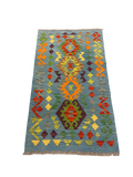 27748 - Kelim Hand-Woven/Flat-Weaved/Afghan Kelim/Carpet Modren/Nomadic Authentic/Size: 4'5" x 2'6"/134cm ×76cm