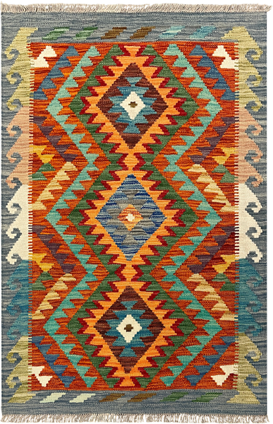 27751 - Kelim Hand-Woven/Flat-Weaved/Afghan Kelim/Carpet Modren/Nomadic Authentic/Size: 4'1" x 2'7"/124cm ×79cm
