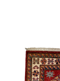 27770-Royal Kazak Hand-Knotted/Handmade Afghan Rug/Carpet Tribal/Nomadic Authentic/ Size: 5'9" x 2'0"/175m x 61cm
