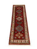 27770-Royal Kazak Hand-Knotted/Handmade Afghan Rug/Carpet Tribal/Nomadic Authentic/ Size: 5'9" x 2'0"/175m x 61cm