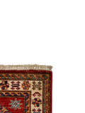 27771-Royal Kazak Hand-Knotted/Handmade Afghan Rug/Carpet Tribal/Nomadic Authentic/ Size: 5'9" x 2'0"/175m x 61cm