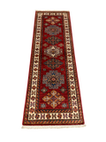 27771-Royal Kazak Hand-Knotted/Handmade Afghan Rug/Carpet Tribal/Nomadic Authentic/ Size: 5'9" x 2'0"/175m x 61cm
