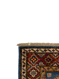 27778-Royal Kazak Hand-Knotted/Handmade Afghan Rug/Carpet Tribal/Nomadic Authentic/ Size: 5'6" x 1'9"/168m x 53cm
