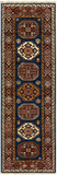 27778-Royal Kazak Hand-Knotted/Handmade Afghan Rug/Carpet Tribal/Nomadic Authentic/ Size: 5'6" x 1'9"/168m x 53cm