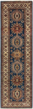 27779-Royal Kazak Hand-Knotted/Handmade Afghan Rug/Carpet Tribal/Nomadic Authentic/ Size: 8'4" x 2'6"/254cm x 76cm