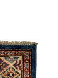 27780-Kazak Hand-Knotted/Handmade Afghan Rug/Carpet Tribal/Nomadic Authentic/ Size: 8'4" x 2'6"/254cm x 76cm