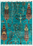 27788-Chobi Ziegler Handmade/Hand-knotted Afghan Rug/Carpet Tribal/Nomadic Authentic/ Size: 3'9" x 2'7" / 114cm x 79cm