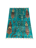 27788-Chobi Ziegler Handmade/Hand-knotted Afghan Rug/Carpet Tribal/Nomadic Authentic/ Size: 3'9" x 2'7" / 114cm x 79cm