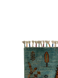 27790-Chobi Ziegler Handmade/Hand-knotted Afghan Rug/Carpet Tribal/Nomadic Authentic/ Size:  6'5" x 2'5" / 196cm x 74cm