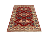 27796-Kazak Hand-Knotted/Handmade Afghan Rug/Carpet Tribal/Nomadic Authentic/ Size: 5'0" x 3'8"/155m x 112cm