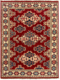 27796-Kazak Hand-Knotted/Handmade Afghan Rug/Carpet Tribal/Nomadic Authentic/ Size: 5'0" x 3'8"/155m x 112cm
