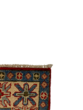 27797-Kazak Hand-Knotted/Handmade Afghan Rug/Carpet Tribal/Nomadic Authentic/ Size: 5'9" x 3'9"/175m x 114cm