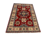 27797-Kazak Hand-Knotted/Handmade Afghan Rug/Carpet Tribal/Nomadic Authentic/ Size: 5'9" x 3'9"/175m x 114cm