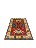 27798-Kazak Hand-Knotted/Handmade Afghan Rug/Carpet Tribal/Nomadic Authentic/ Size: 5'10" x 3'9"/178m x 114cm