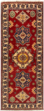 27800-Kazak Hand-Knotted/Handmade Afghan Rug/Carpet Tribal/Nomadic Authentic/ Size: 6'5" x 2'6"/196m x 76cm