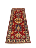 27800-Kazak Hand-Knotted/Handmade Afghan Rug/Carpet Tribal/Nomadic Authentic/ Size: 6'5" x 2'6"/196m x 76cm