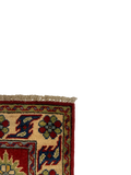 27801-Kazak Hand-Knotted/Handmade Afghan Rug/Carpet Tribal/Nomadic Authentic/ Size: 6'7" x 2'5"/201m x 74cm