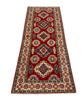 27802-Kazak Hand-Knotted/Handmade Afghan Rug/Carpet Tribal/Nomadic Authentic/ Size: 6'6" x 2'6"/198m x 76cm