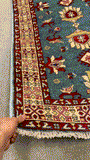 27803-Kazak Hand-Knotted/Handmade Afghan Rug/Carpet Tribal/Nomadic Authentic/ Size: 6'5" x 2'7"/196m x 79cm