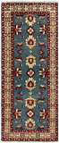 27803-Kazak Hand-Knotted/Handmade Afghan Rug/Carpet Tribal/Nomadic Authentic/ Size: 6'5" x 2'7"/196m x 79cm