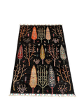 27810-Chobi Ziegler Handmade/Hand-knotted Afghan Rug/Carpet Tribal/Nomadic Authentic/ Size: 4'1" x 2'8" / 124cm x 81cm