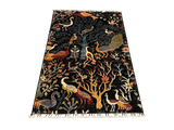 27820-Chobi Ziegler Handmade/Hand-knotted Afghan Rug/Carpet Tribal/Nomadic Authentic/ Size: 4'9" x 3'5" / 145cm x 104cm