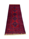 27830-Chobi Ziegler Handmade/Hand-knotted Afghan Rug/Carpet Tribal/Nomadic Authentic/ Size: 6'5" x 2'6" /196cm x 76cm