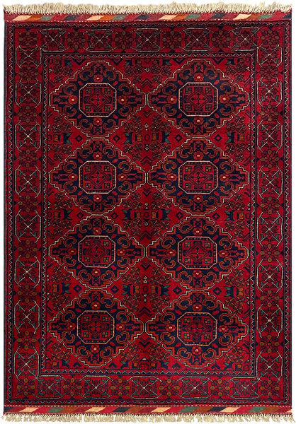 27834-Chobi Ziegler Handmade/Hand-knotted Afghan Rug/Carpet Tribal/Nomadic Authentic/ Size: 4'9" x 3'3" / 145cm x 99cm