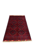 27834-Chobi Ziegler Handmade/Hand-knotted Afghan Rug/Carpet Tribal/Nomadic Authentic/ Size: 4'9" x 3'3" / 145cm x 99cm
