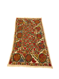 27931- Table Decor Cloth /Fine Hand-Printed/Afghan /Cotton base/wool+ Cotton pile /Modern/Nomadic Authentic/Size: 5'2" x 3'6"/157cm x 107cm