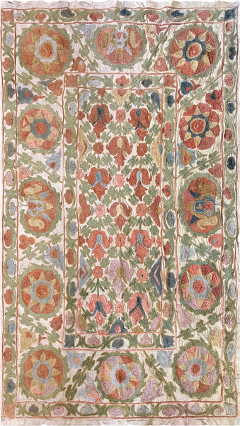 27932- Table Decor Cloth /Fine Hand-Printed/Afghan /Cotton base/wool+ Cotton pile /Modern/Nomadic Authentic/Size: 5'0" x 2'10"/152cm x 86cm