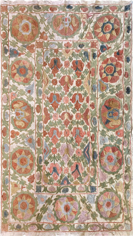 27932- Table Decor Cloth /Fine Hand-Printed/Afghan /Cotton base/wool+ Cotton pile /Modern/Nomadic Authentic/Size: 5'0" x 2'10"/152cm x 86cm