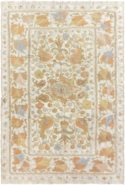 27933- Table Decor Cloth /Fine Hand-Printed/Afghan /Cotton base/wool+ Cotton pile /Modern/Nomadic Authentic/Size: 5'2" x 3'6"/157cm x 107cm