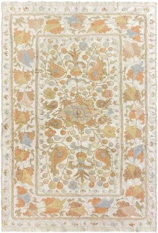 27933- Table Decor Cloth /Fine Hand-Printed/Afghan /Cotton base/wool+ Cotton pile /Modern/Nomadic Authentic/Size: 5'2" x 3'6"/157cm x 107cm
